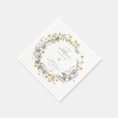Wildblume Wreath Baby Dusche Serviette (Ecke)