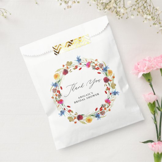 Wildblume Wreath Brautparty Custom Vielen Dank Geschenktütchen (Versiegelt)