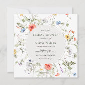 Wildblume Wreath Brautparty Einladung (Vorderseite)