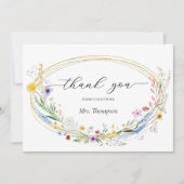 Wildblume Wreath Brautparty Flat Mitteilungskarte (Vorderseite)