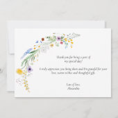 Wildblume Wreath Brautparty Flat Mitteilungskarte (Rückseite)