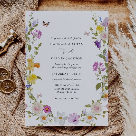 Wildblume Wreath Einladung