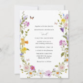 Wildblume Wreath Einladung (Vorderseite)