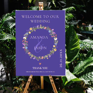 Wildblume Wreath Floral Herzlich willkommen bei un Poster