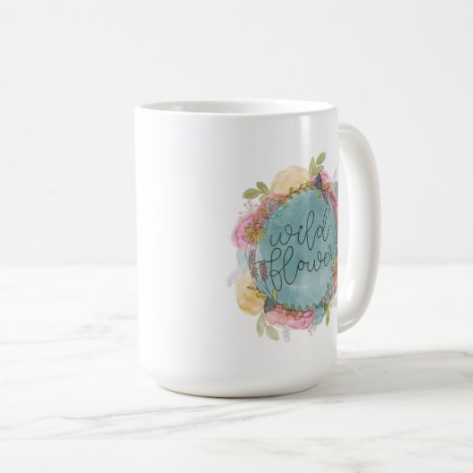 Wildblume Wreath Floral Kaffeetasse (VorderseiteRechts)