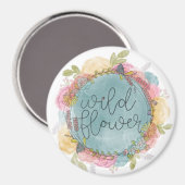 Wildblume Wreath Floral Magnet (Vorderseite/Rückseite)