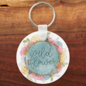 Wildblume Wreath Floral Schlüsselanhänger (Vorderseite)