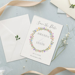 Wildblume Wreath Floral Wedding Save the Date
