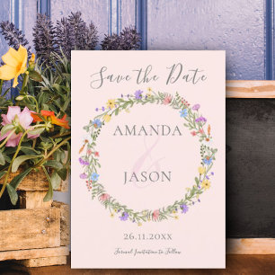 Wildblume Wreath Floral Wedding Save the Date