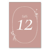 Wildblume Wreath Ivory Wedding Tischnummer (Rückseite)