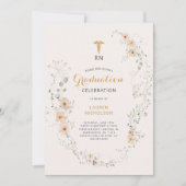Wildblume Wreath Medical Degree Einladung (Vorderseite)