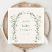 Wildblume Wreath Spring Baby Dusche Serviette