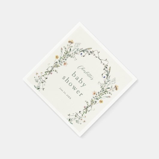 Wildblume Wreath Spring Baby Dusche Serviette (Ecke)