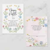 Wildblume Wreath Wasserfarbe Blume Windeln Raffel Begleitkarte (Vorne/Hinten)