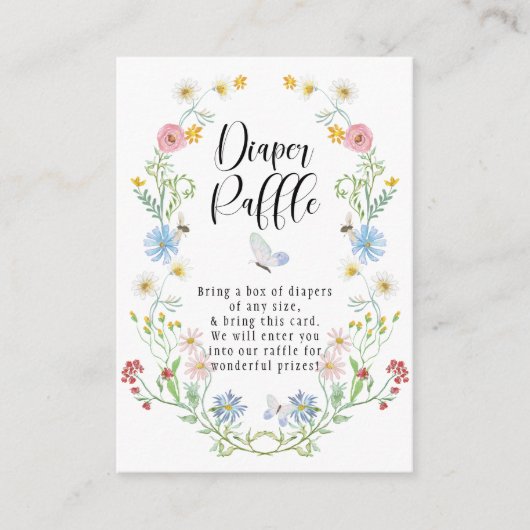 Wildblume Wreath Wasserfarbe Blume Windeln Raffel Begleitkarte (Vorderseite)