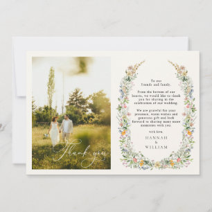 Wildblume Wreath Wedding Foto Dankeskarte