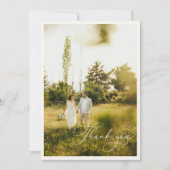 Wildblume Wreath Wedding Foto Dankeskarte (Vorderseite)