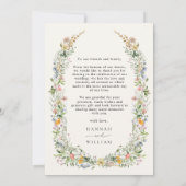 Wildblume Wreath Wedding Foto Dankeskarte (Rückseite)