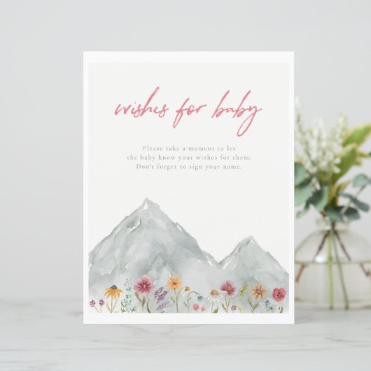 Wildblume wünscht Babysignatur (Stehend Vorderseite)