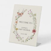 Wildblume wünscht sich eine Kinderdusche im Blühen Sockelschild (Vorderseite)