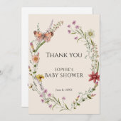 Wildblume wünscht sich eine Kinderdusche im Blut Dankeskarte (Vorne/Hinten)