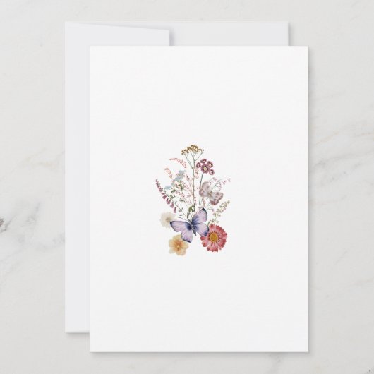 Wildblume wünscht sich eine Kinderdusche im Blut Einladung (Rückseite)