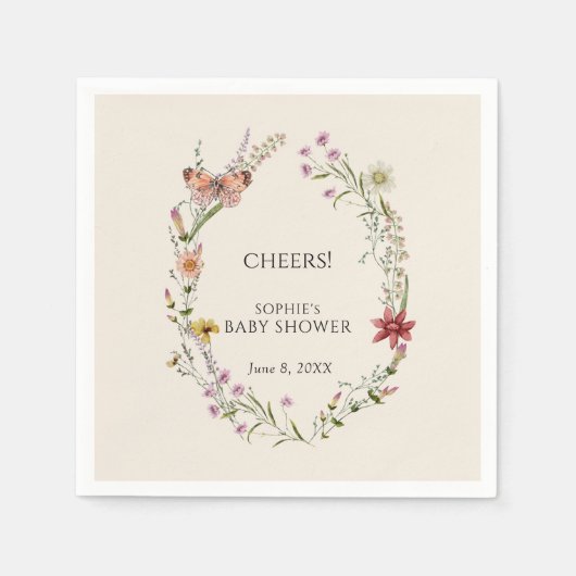 Wildblume wünscht sich eine Kinderdusche im Blut Serviette (Vorderseite)