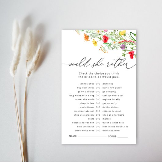 Wildblume Würde sie lieber Brautparty spielen