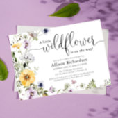 Wildblume zarte Blumenfeder Babydusche Einladung