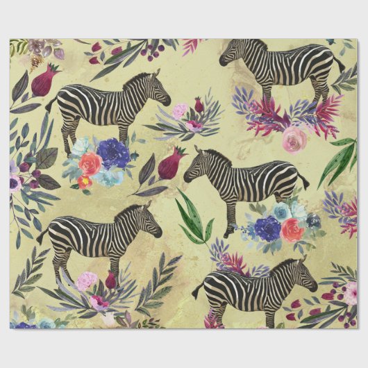 Wildblume Zebra Geschenkpapier (Flach)