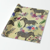 Wildblume Zebra Geschenkpapier (Ungerollt)