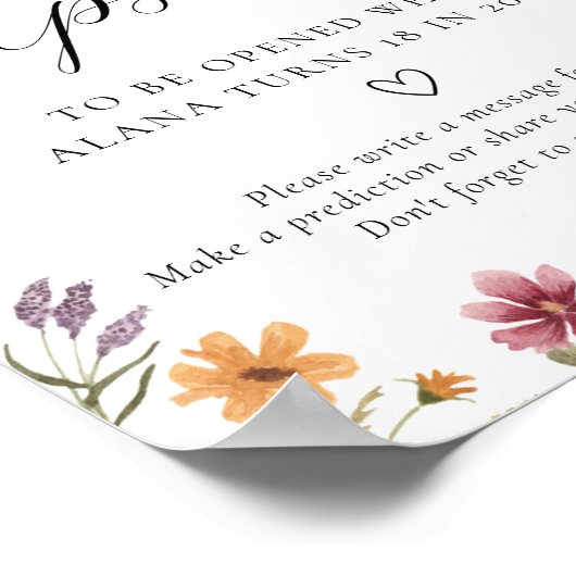 Wildblume Zeitmessung Poster (Ecke)