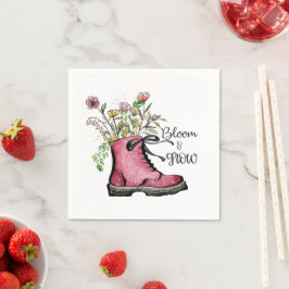 Wildblume Zitat blühen und wachsen Serviette