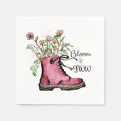 Wildblume Zitat blühen und wachsen Serviette (Vorderseite)