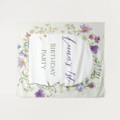 Wildblume zum ersten Geburtstag Wandteppich (Vorderseite (Horizontal))