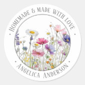 Wildblume zur Darstellung benutzerdefinierter Text Runder Aufkleber (Vorderseite)