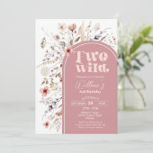 Wildblume Zwei Geburtstagsfeierlichkeiten Einladung (Stehend Vorderseite)