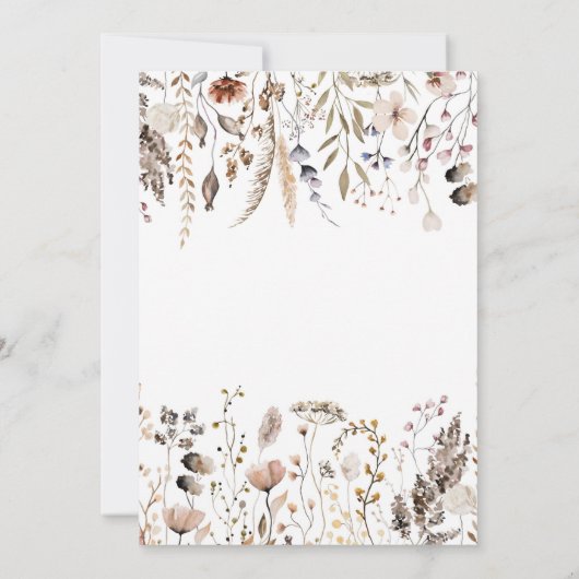 Wildblume Zwei Geburtstagsfeierlichkeiten Einladung (Rückseite)