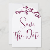 Wildblume-Zweigstelle Hochzeit speichern Sie das D Einladung (Rückseite)