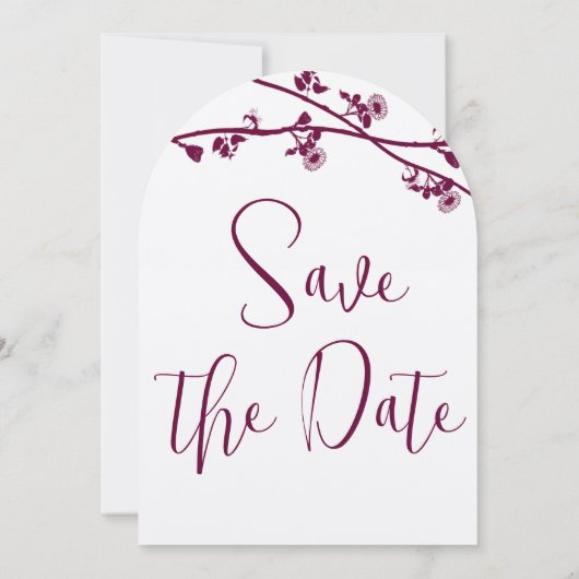 Wildblume-Zweigstelle Hochzeit speichern Sie das D Einladung (Rückseite)