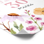 Wildblumen 1. Geburtstag Meilenstein-Zeichen Poster (Ecke)