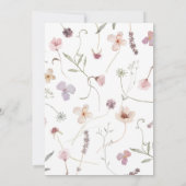 Wildblumen 1. Geburtstag Wild ein Rosa Einladung (Rückseite)