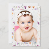 Wildblumen 1. Geburtstag Wild One Einladung (Rückseite)