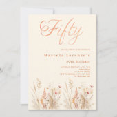 Wildblumen 50. Geburtstag Einladung (Vorderseite)