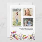 Wildblumen Abschluss Ankündigung Einladen Foto (Rückseite)