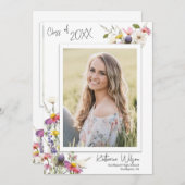 Wildblumen Abschluss Ankündigung Einladen Foto (Vorne/Hinten)