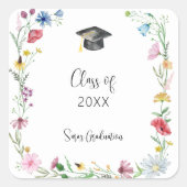 Wildblumen Abschluss Quadratischer Aufkleber (Vorderseite)