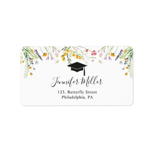 Wildblumen Abschluss Rücksendeadresse Adressaufkleber (Vorne)