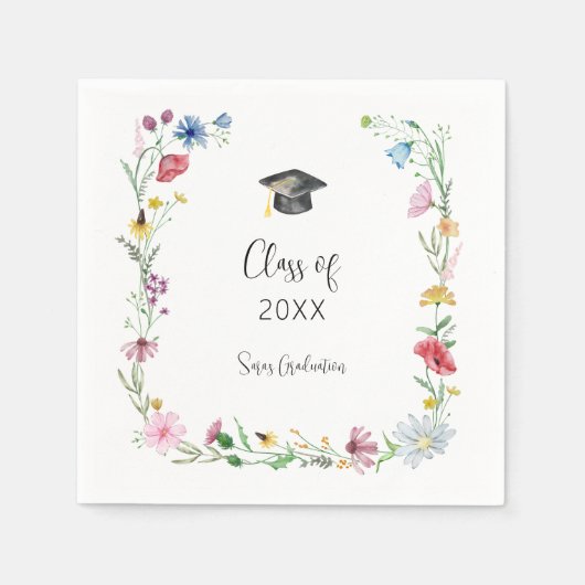 Wildblumen Abschluss Serviette (Vorderseite)