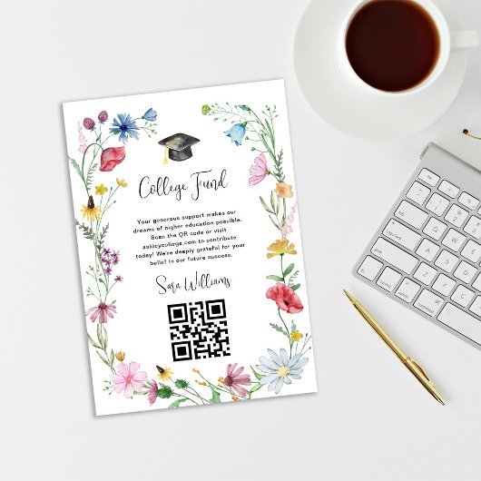 Wildblumen Abschluss Uni Fonds Begleitkarte